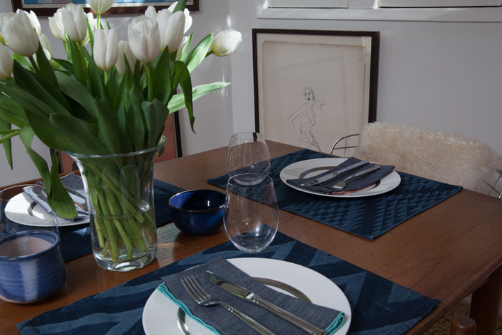 BUNDLE - DOBBY CHAMBRAY NAPKIN - UBI BLUE